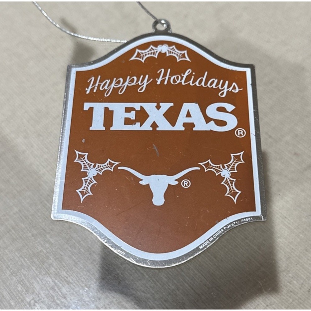 Texas Longhorns UT Tree Christmas/Holiday Ornament‎ *NEW* Sliver Background